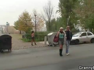 Old street girl is picked up and fucked by stud